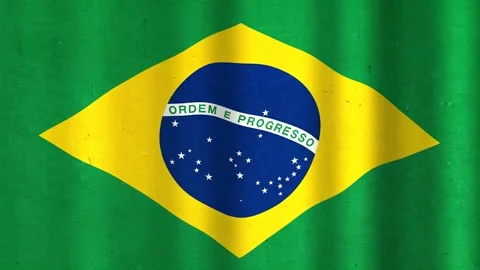 Brazilian flag waving in the wind Stock Footage 340179940