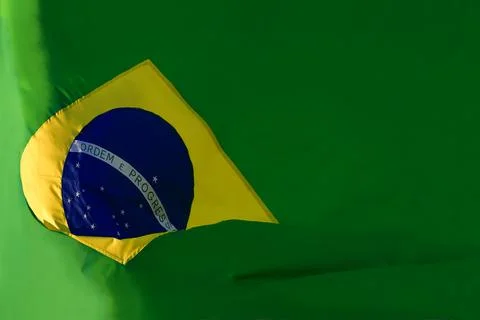 Brazilian Flag waving on the wind Stock Illustration