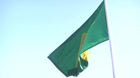 Brazilian Flag at wind 库存影片 43094434