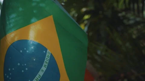 Brazilian flag in the wind Stock Footage 151896515
