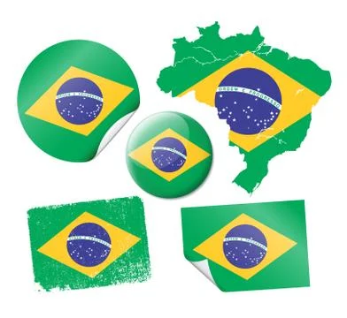 Brazilian flags Stock Illustration