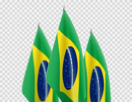 Brazilian flags isolated on checkered background Stock Illustration