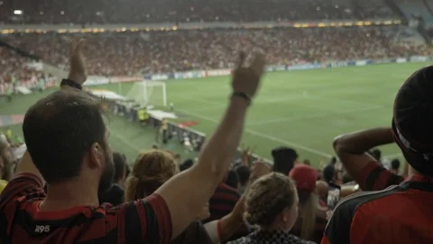 Brazilian football fans in the new Maracana Stadium,Rio de Janeiro, Brazil Stock Footage