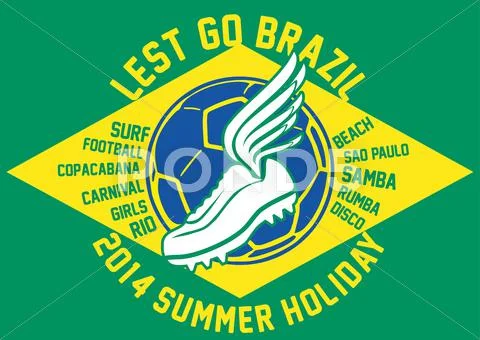 Brazilian football retro style vector art Stock Illustration