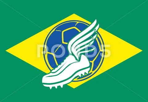 Brazilian football retro style vector art Stock Illustration
