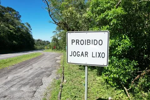 Brazilian information boards : no littering Stock Photos