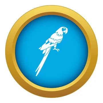 Brazilian parrot icon blue vector isolated 스톡 일러스트