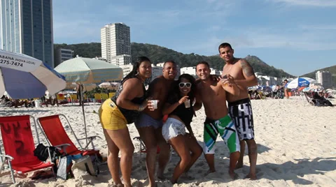 Brazilian people posing camera Stock Footage 37632544