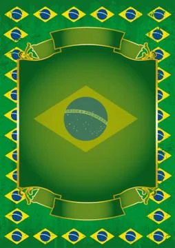 Brazilian retro frame Stock Illustration