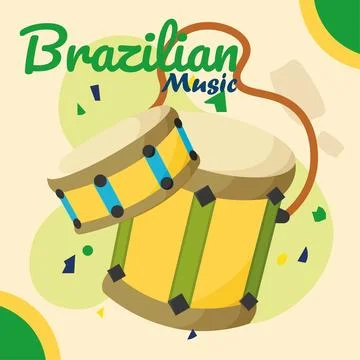 Brazilian samba drums. Vector Stock Illustration