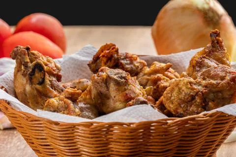 Brazilian style deep fried chicken. Called frango a passarinho Stock Photos