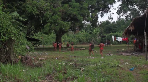 Brazilian Tribe Stock Footage 28674621