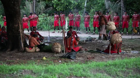 Brazilian Tribe Stock Footage 28682446