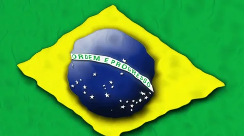 Brazilian waving flag Stock Footage 33707717