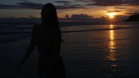 Brazilian Woman Relaxing in the Beach Stock Footage