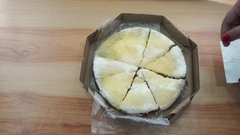 A Brazillian food called "tapioca", plus cheese, ham and fried bananas. Stock Footage 137676840