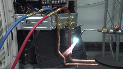 Brazing of the gas pipe, the largest Stock Footage 145535715