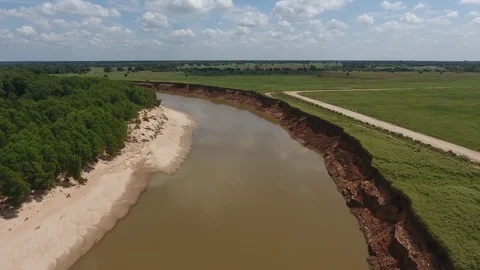 Brazos River during normal flow 001 Video stock 86889074