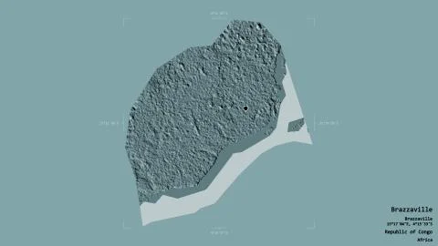 Brazzaville - Republic of Congo. Bounding box. Administrative Stock Illustration