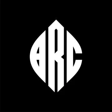 BRC circle letter logo design with circle and ellipse shape. BRC ellipse lett Stock Illustration