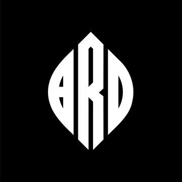 BRD circle letter logo design with circle and ellipse shape. BRD ellipse lett Stock Illustration