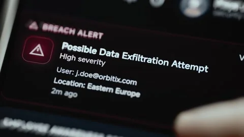 Breach Alert For Possible Data Exfiltration Attempt 4K Stock Footage 341853532