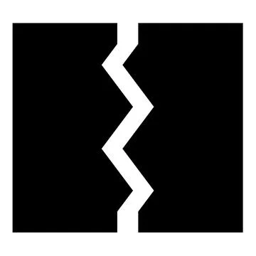 Breach broken torn tear object document icon black color vector illustratio.. 스톡 일러스트