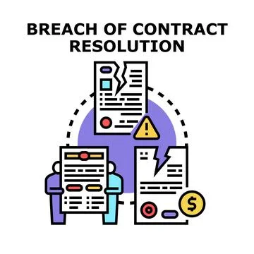 Breach of contract resolution process and legal settlement Stock Illustration