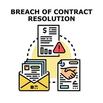 Breach of contract resolution process diagram flat style Stock Illustration