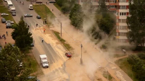 Breach of hot water Stock Footage 10724582