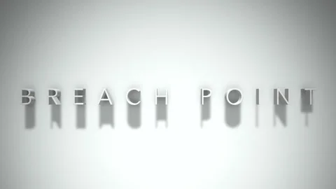 Breach point  3D title animation white text on a white background Stock Footage 299636724