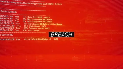 Breach on warning hack background screen Stock Footage 341277596