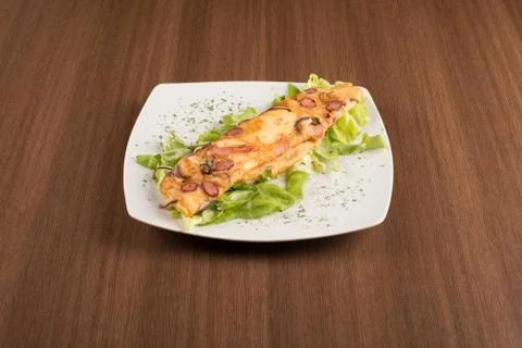 Breackfast omlette on a dish Stock Photos