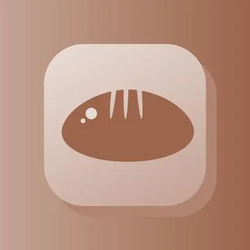 Bread 3d button outline icon. Healthy nutrition concept. Baking 3d symbol sign Illustrazione stock