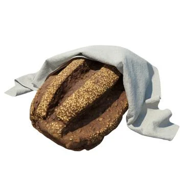 Bread 3d illustration isolated on the white background Stock Illustration