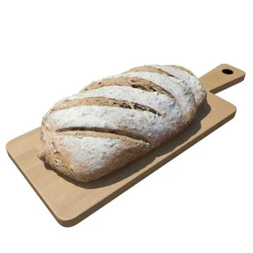 Bread 3d illustration isolated on the white background Stock Illustration