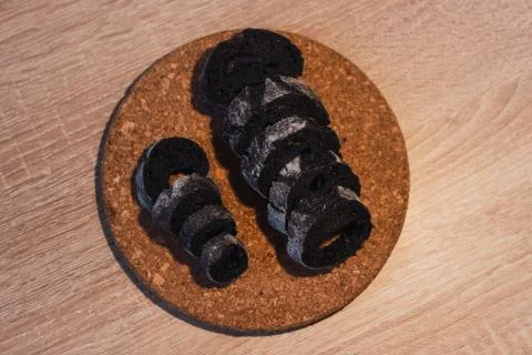 Bread with activated charcoal Stock Photos