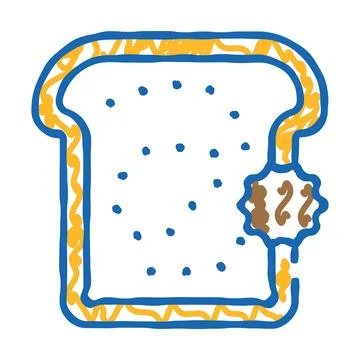 Bread allergy flat icon doodle illustration Stock Illustration