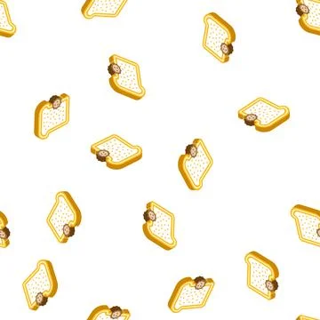 Bread allergy isometric icon seamless pattern color 스톡 일러스트