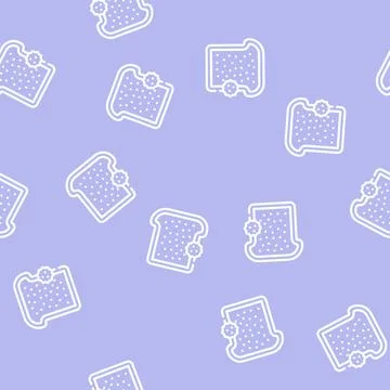 Bread allergy line vector seamless pattern flat Illustrazione stock