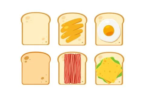 Bread with alternative dishes. Isolated Vector Illustration Stock Illustration