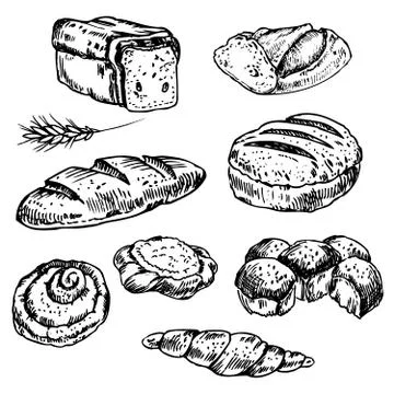 Bread  and bakery  Stock Illustration