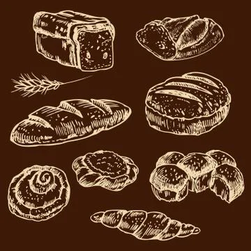 Bread  and bakery Stock Illustration