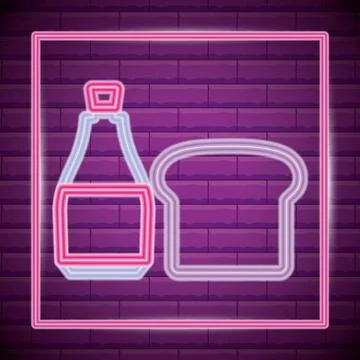 Bread and bottle design Stock Illustration