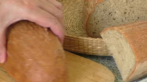 Bread and bread slices Stock Footage 54576882
