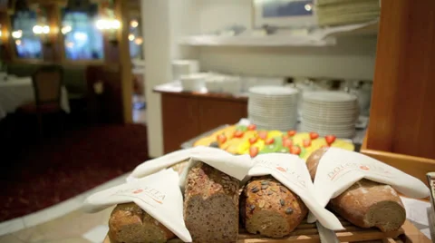 The Bread and Bun Buffet Stock Footage 36052078