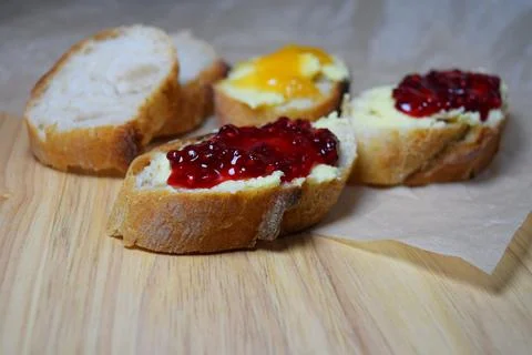 Bread and butter with jam 写真素材