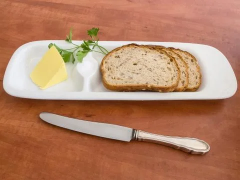 Bread and butter Stock Photos