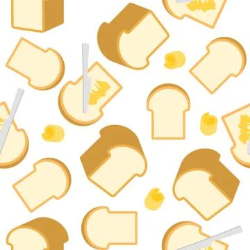 Bread and butter Seamless pattern for wrapping paper gift, backdrop or wallpa Stock Illustration