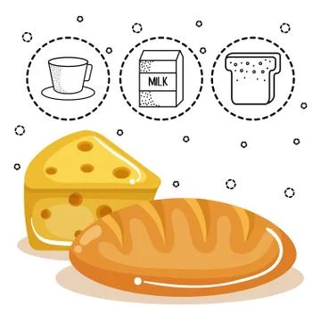 Bread and cheese design イラスト素材